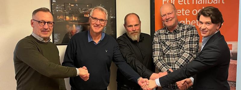 Peter Polland, Mikael Allinger, Andreas Illerfelt, Håkan Sundin och Martin Jacobsson. Foto: Fasadgruppen